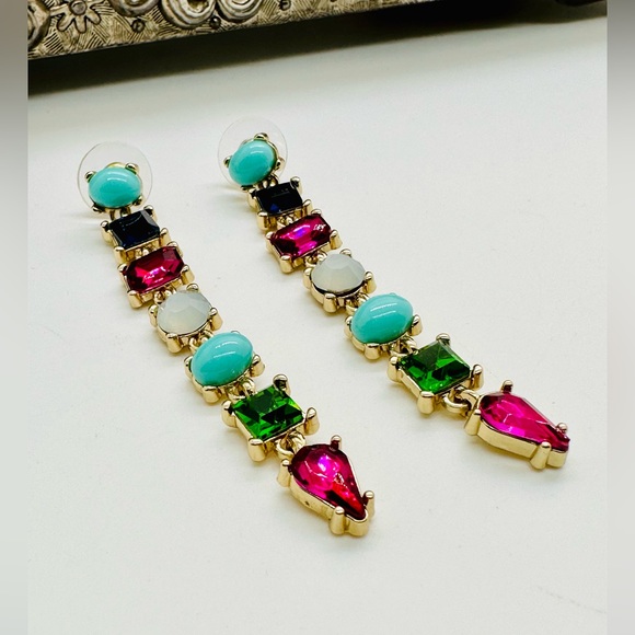 Crystal Linear Statement Earrings - Picture 7 of 11